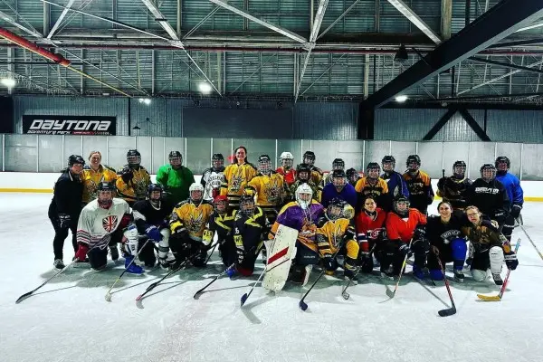 Ice hockey team on the rink
